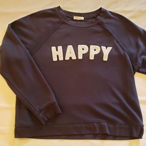 Cute navy blue HAPPY sweatshirt